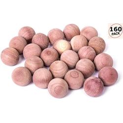 Prettyway Cedar Balls for Clothes Storage, Natural Aromatic Red Cedar Hanger Blocks Closets and Drawers Fresh Scent, Storage Accessories (Cedar Balls - 160pack)