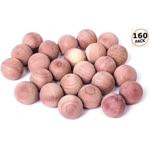 Prettyway Cedar Balls for Clothes Storage, Natural Aromatic Red Cedar Hanger Blocks Closets and Drawers Fresh Scent, Storage Accessories (Cedar Balls - 160pack)