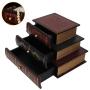 Art Retro Book Shape Storage Drawers Boxes Craft Table Decoration Jewelry Boxes 3 Drawers Makeup Cosmetics Organizer