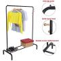 Commercial Grade Garment Rack Collapsible Rack Hanger Holder Heavy Duty Clothes Rack Extendable Clothes Hanging Rack with Rod Storage Shelf