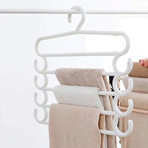 ONERIOME Non-Slip Pants Hangers Multi-Layers Clothes Hanger Holder Space Saving Wardrobe Organizer for Jeans Pants Towel Ties Hangers