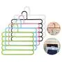 10pcs Random Color 5 Layers Non-Slip Multifunctional Clothes Hangers Pants Storage Hangers Cloth Rack Multilayer Storage Scarf Tie Rack Hanger 10pcs Random Color 5 Layers Non-Slip Multifunctional Clothes Hangers Pants Storage Hangers Cloth Rack Multilayer Storage Scarf Tie Rack Hanger