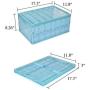 MUYOZZ 25 Quart Collapsible Storage Bins with Lids Foldable Plastic Storage Boxes for Home,Office,Car Trunk,Closet,Blue
