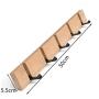 Cher9 Coat Rack,Nailless Folding Coat Hook Hallway Bedroom Door Hat Clothes Rack Hanger Kitchen Toilet Wall Brack Hook,Bamboo Color 4 Hooks