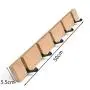 Cher9 Coat Rack,Nailless Folding Coat Hook Hallway Bedroom Door Hat Clothes Rack Hanger Kitchen Toilet Wall Brack Hook,Bamboo Color 4 Hooks