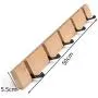 jiulonerst -Coat Rack,Nailless Folding Coat Hook Hat Clothes Rack Hanger,Bamboo Color 4 Hooks