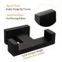 Double Bath Towel Hook, Suyar Stainless Steel Double Robe Hook, Bathroom Kitchen Towel Hanger, Hand Towel Holder for Wall, Matte Black