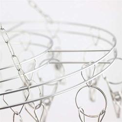 LIUFENGLONG Clothes Hangers Set, 20 Clips Hanging Drying Rack Laundry Drip Hanger Stainless Steel Sturdy and Space Saving Drying Racks for Socks Baby Clothes Bras Towel Closet Clothing Organiser