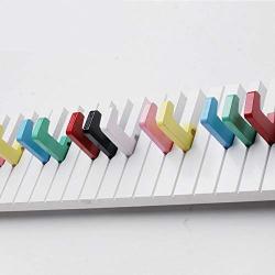 Oudan Hooks Piano Shape Decorative Wall Hooks Hangers for Clothes Keys Coat Clothes Wood Wall Shelf Home Decor 50Cm X 15Cm,40Cm Color (Color : 40cm Black and White, Size : -)