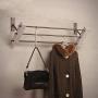 Cxjff Wall Coat Rack Clothes Hat Hanger Holder Rods Hooks Solid Wood Fashion, 4 Colors, 3 (Color : White, Size : 120x30x23CM)