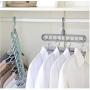 9 Layer Magic Windproof Drying Clothes Hanger Wardrobe Space Saving Organizer Fixed Holder Storage Rack Anti Slip Rotate Hanger 10pcs Random Color