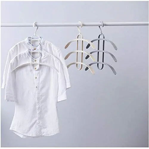 10pcs Random Color Creative Anti-Slip Multiple Layer Clothes Hangers Trousers Pants Hanger Closet Rack 3 Layers
