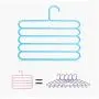 Save Space Cabinet Pants tie Scarf Storage Rack Folding Magic Hangers for Clothes Outdoor Closet 5pcs Random Color