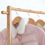 Bedroom Mobile Coat Rack Bamboo Simple Hanger Multi-Functional Clothes Rack (Color : Primary Color, Size : 80cm)