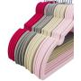 PeiQiH Velvet Childrens Clothes Hangers, Ultra Thin Space Saving Notched 360掳 Swivel Hook No-Trace Not-Slip Kids Hangers for T-Shirt Coats-Rose Red-20 Pack 33x20cm