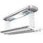 Drying Rack Electric Laundry, Ceiling Mounted Electric Lift Clothes with LED Light RC Control,Multi Function for Option Aluminum Alloy Hanger Gifted (Color : Silver)