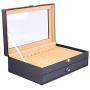 Pen Display Boxes 24 Piece Black Leather Flannel Pen Organizer Box,Glass Pen Display Case Storage Boxes with Lid,Top Glass Window Two Level Display Case with Drawer Pen Collection Display Case (Black) Pen Display Boxes 24 Piece Black Leather Flannel Pen Organizer Box,Glass Pen Display Case Storage Boxes with Lid,Top Glass Window Two Level Display Case with Drawer Pen Collection Display Case (Black)