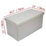 30" Folding Ottoman Storage Bench Toy Boxes Storage Chest/Footrest/Coffee Table/Padded Seat (Gray)