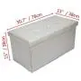 30&quot Folding Ottoman Storage Bench Toy Boxes Storage Chest/Footrest/Coffee Table/Padded Seat (Gray)