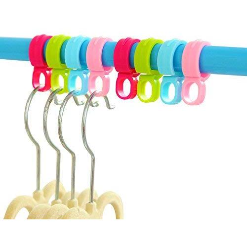 Welldoit 50 Pcs Hook Clips Organize Clothes Hanger Windproof Hook Plastic Fixed Antiskid Hook (Multicolor)