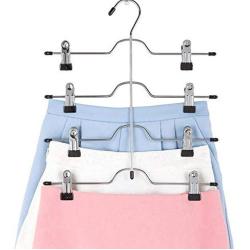 5pcs 4 Layers Stainless Steel Multifunctional Clothes Hangers Pants Storage Hangers Cloth Rack Multilayer Storage Cloth Hanger