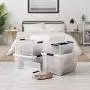 IRIS USA, Inc TB-42 12 Quart Stack & Pull Box, Multi-purpose Storage Bin, 6 Pack, Pearl
