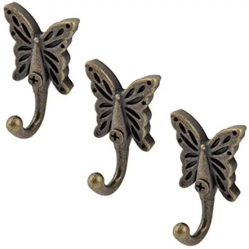 uxcell Metal Home Butterfly Design Vintage Style Clothes Hanger Hook 3 Pcs Bronze Tone uxcell Metal Home Butterfly Design Vintage Style Clothes Hanger Hook 3 Pcs Bronze Tone