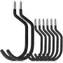 SAZ HOME Bike Hooks for Garage 8 Pack (2 Extra Large Hooks, 6 Standard) - Ceiling Hook, Garage Hooks Heavy Duty, Bike Hooks for Ceiling & Bicycle Hooks, Screw Hooks to Organize Tools & Ladder