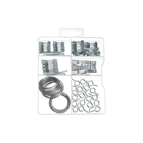 Picture Hanging Assortment KIT, Includes Hooks, Nails, Sawtooth Hangers, and Picture Hanging Wire. Perfect for All Your Paintings, Family Photos, Canvas and Artwork. Picture Hanging Assortment KIT, Includes Hooks, Nails, Sawtooth Hangers, and Picture Hanging Wire. Perfect for All Your Paintings, Family Photos, Canvas and Artwork.