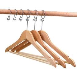 KYCPTNFJ Multifunction Wood Suit Hanger, Wood Clothes Hanger with Ring 12 Pieces