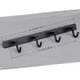 Mellewell Hook Rail Rack Wall Hanger with 4 Hooks Stainless Steel, Flat Black, 8012H4-B
