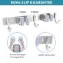 POPRUN Mop and Broom Holder Wall Mounted Tool Storage Organizer Stainless Steel Organization Hanger for Kitchen,Bathroom,Garden,Garage,Office(2 Racks 3 Hooks)