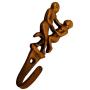 Purpledip Brass Wall Hook Dancing Couple: Vintage Design Coat Clothes Hanger (11731)