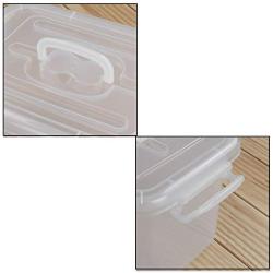 Fiaze 4-Pack 6 Quart Clear Latch Storage Boxes with Lid, Handle and Latches