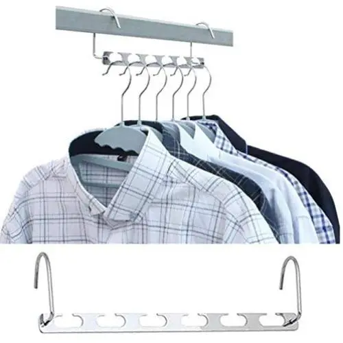 10pcs Metal Multifunctional Hangers Clothes Hanger with Hook Metal Iron Hanger Useful Home Supplies