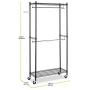 Cypressshop Garment Rack Hanger Clothes Storage 2 Rods Closet Organizer Shelf Hanging Unit 36x18x71 Home Organization Furniture
