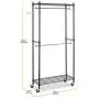 Cypressshop Garment Rack Hanger Clothes Storage 2 Rods Closet Organizer Shelf Hanging Unit 36x18x71 Home Organization Furniture