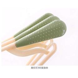 zhihuoyou Adult Unmarked Hanger Wide-Shoulder Plastic Hanger Clothing Rack Pants Rack Anti-Slip Clothes Rack 10 Packs Nordic Green