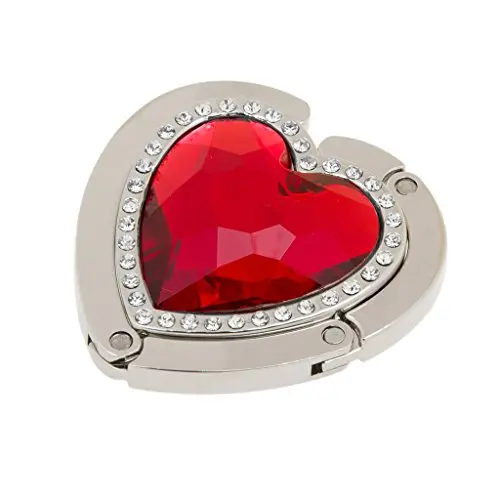 Foldable Purse Handbag Hanger Hook Holder Heart Shape Red Foldable Purse Handbag Hanger Hook Holder Heart Shape Red