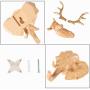 SOPRETY Animal Shaped Coat Hooks Elephant Deer Head Hooks 2pcs Wall Mounted Creative Hanger Decoration 3D Wall Hooks for Keys, Bags, Clothes, Towel, Living Room, Bedroom, Bathroom, Wood Grain SOPRETY Animal Shaped Coat Hooks Elephant Deer Head Hooks 2pcs Wall Mounted Creative Hanger Decoration 3D Wall Hooks for Keys, Bags, Clothes, Towel, Living Room, Bedroom, Bathroom, Wood Grain