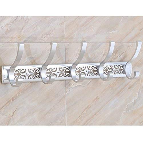 Space Aluminum Coat Hook Wall-Hanging Fitting Room Clothes Hook Hook Wall Bathroom Golden Clothes Hanging Wall Hanger Coat Hanger (Color : Purple) (Purple)