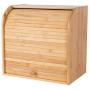 Roll Top Bread Boxes Bamboo Storage Bin Kitchen Large Capacity Bread Keeper Fully Assembled (2- Layer)