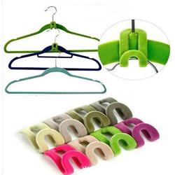 20pcs Random Color Creative Mini Flocking Clothes Hanger Easy Hook Closet Organizer Home Product