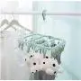 3pcs Color Random Multifunctional Drying Rack Sock Holder 32 Clips Portable Socks Cloth Hanger Rack Clothespin Wardrobe Storage Cloth Hangers