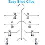 4 Pack Space-Saving Closet Organizers,Four-Layer Creative Clothes Hanger, Adjustable Traceless Pants Clip, Multi-Functional Stainless Steel Hanger with PVC Protector At The Edges for Men Wome