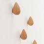 ZEMIN Wall Mounted Coat Rack Clothes Hat Hanger Holder Hooks Water Drops Cute Simple Style Wood, Log， 5x7cm (Color : Log, Size : 3 Pieces)