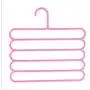 5pcs Radom Color Multi-Functional Five-Layer Anti-Slip Hanger Simply Durable Candy Color Storage Hanger Clothes Storage Tool