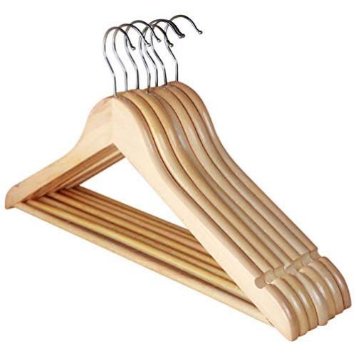 5pcs Solid Wood Clothes Hanger Drying Rack Clothing Store Shop Display Show Suit Shirt Trousers Underwear Closet Organizer