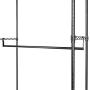 Cypressshop Moveable Portable Metal Garment Rack 36x18x71 Rolling Clothes Hanger Closet Organizer Hanging Shelf Rail Trolley Clothing Shelving Unit Home Furniture Black Color