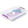 IRIS USA, Inc. MLB-360 Large Modular Latching Box-Purple Handle, 6 Pack, Clear/Violet